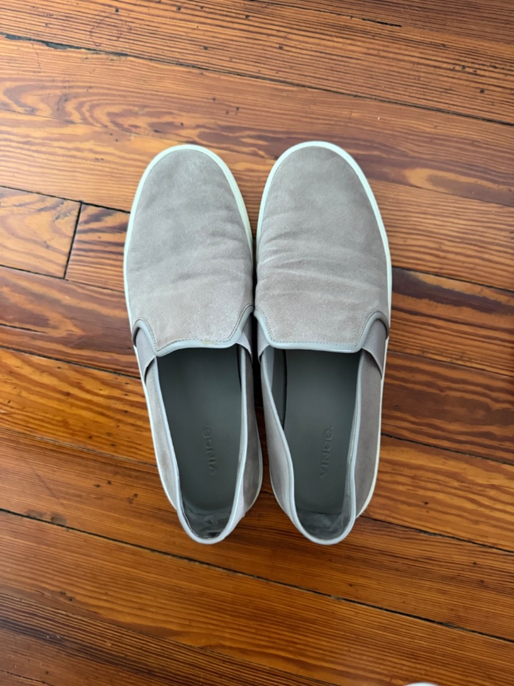 Vince Tan Suede Slipons